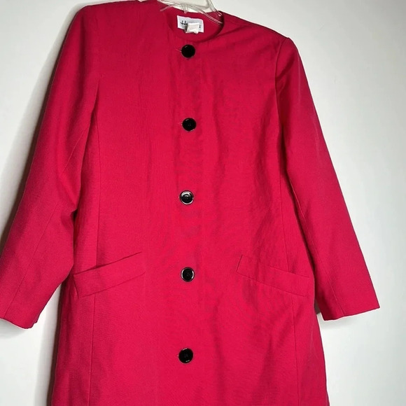 Henry Lee | women’s beautiful vintage magenta button coat | size 10 - Picture 4 of 4
